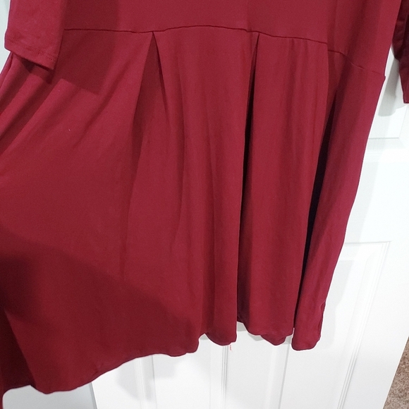 NWOT 24seven Comfort Apparel Wine Fit and Flare Plus Size Dress in Size 3X - Picture 7 of 12